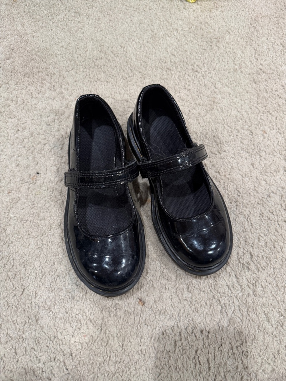 Dr. Martens Black Patent Mary Jane Kids Shoes